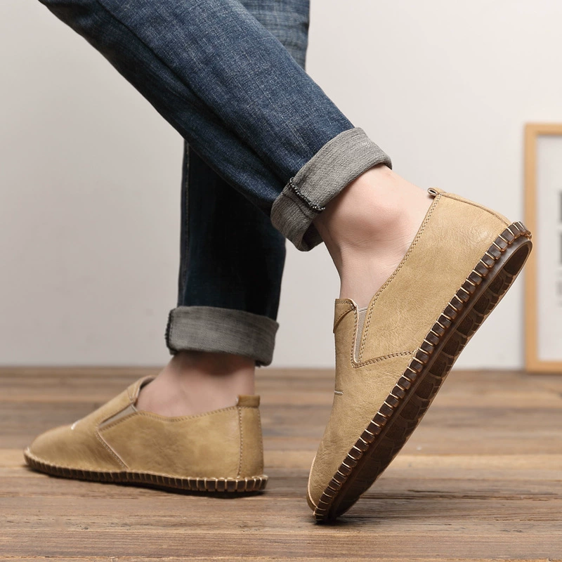 Men's fashionable shoes for leather shoes English style for leisure, 2024 years, trend of season, genuine leather, soft sole