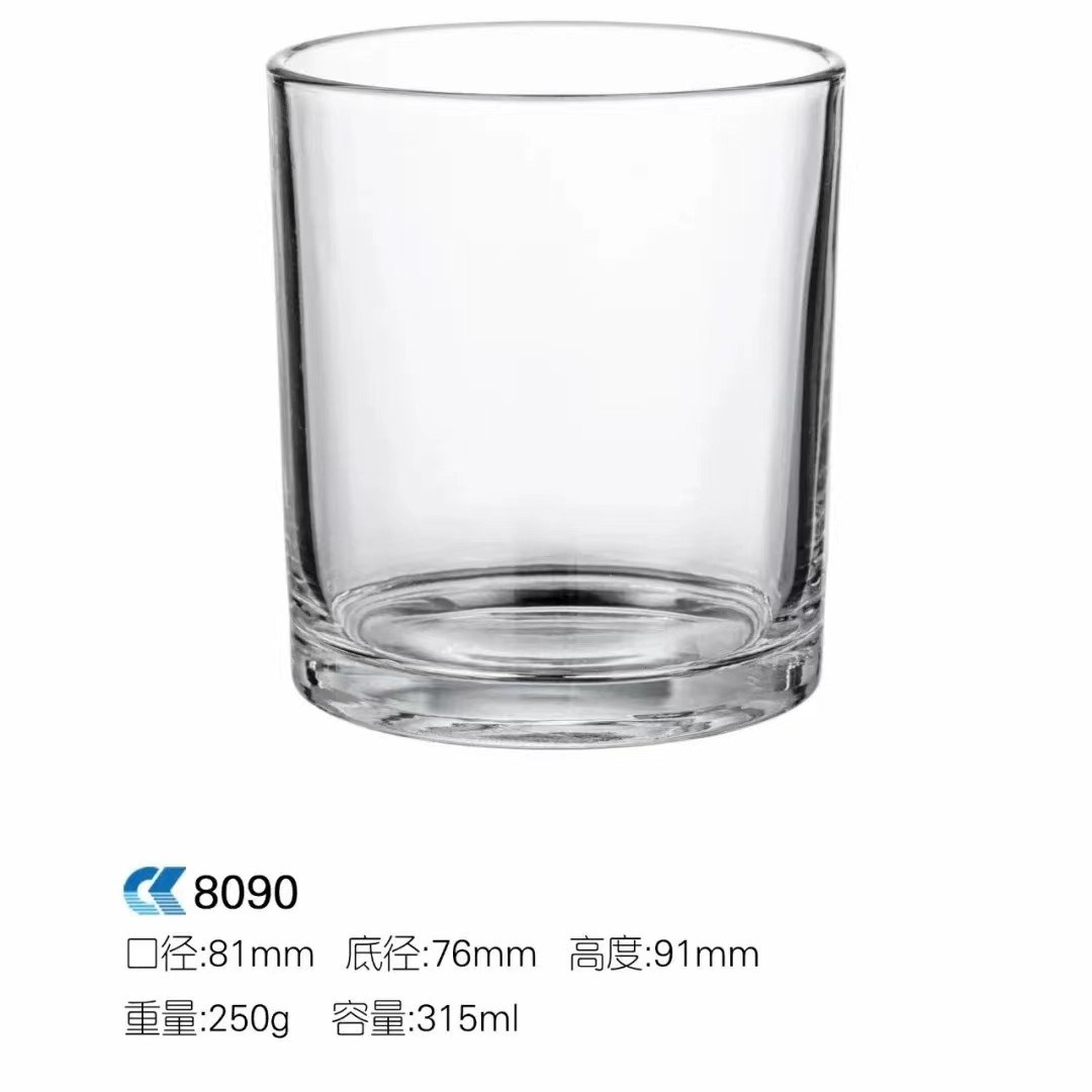 Venta al por mayor simple vidrio esmerilado Copa hogar creativo decoración aromaterapia candelabro diy transparente fragancia vela tarro