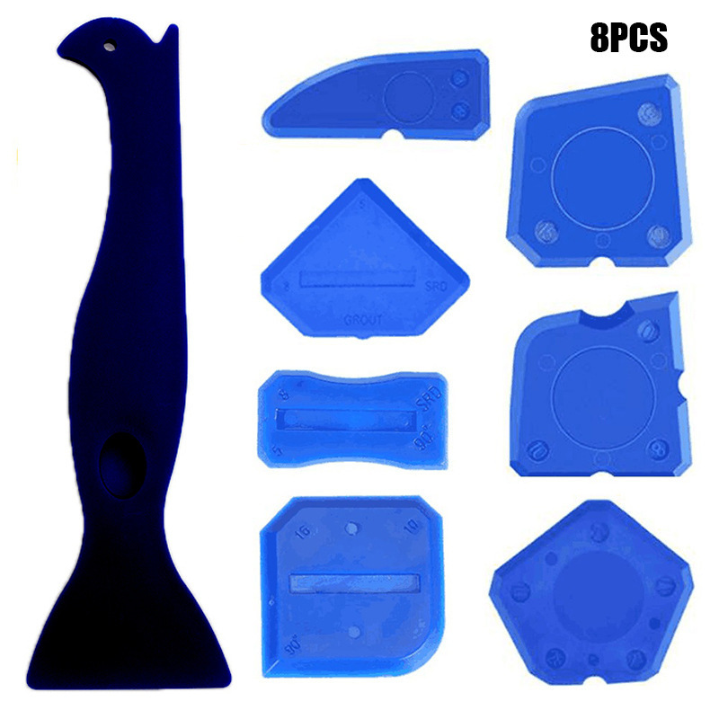 Cross-border 8-piece set of 2-in -1 male angle hook scraping sealant ceramic tile seam glass scraper grouting cleaning scraper spatula