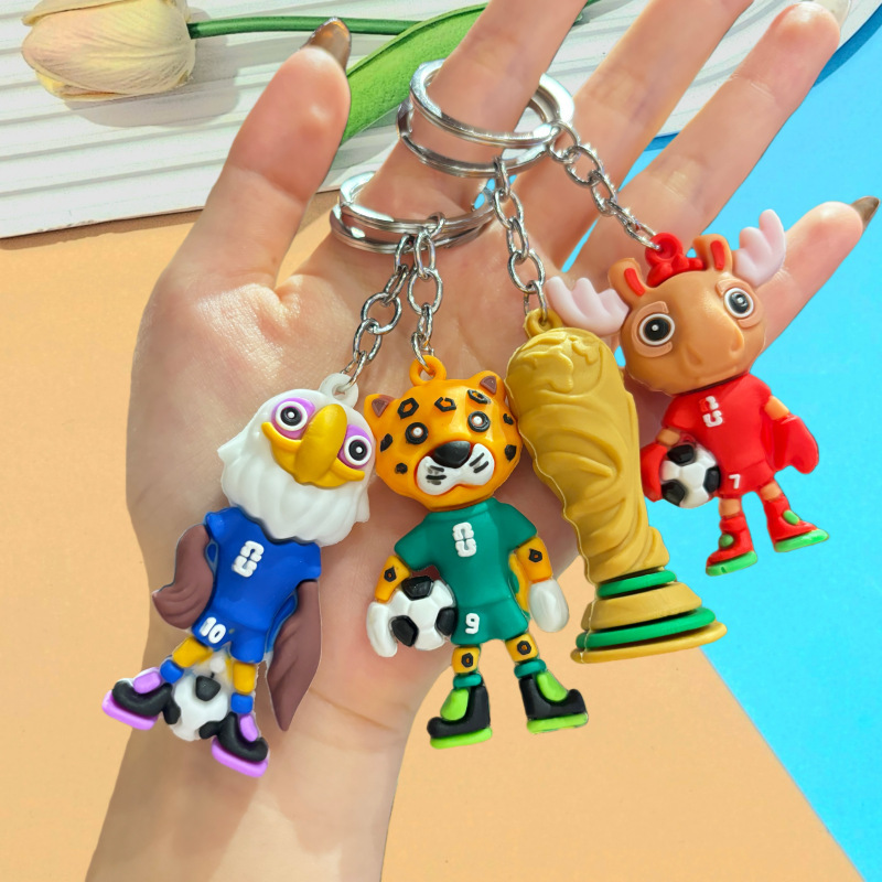 Cross-Border New World Cup Football Pendant Mascot Keychain Bag Small Pendant Fan Souvenir Gift