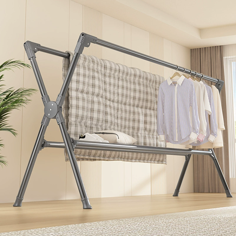 Складная напольная сушилка для белья из алюминиевого сплава для балкона и дома, штанга для сушки одеял, вешалка для одежды.