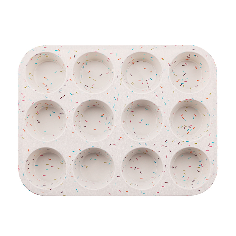 Food Grade Silicone Cupcake Mold 12 Cavity DIY Home Baking Tool Muffin Cup Kitchen Dining Bar_voghion.com