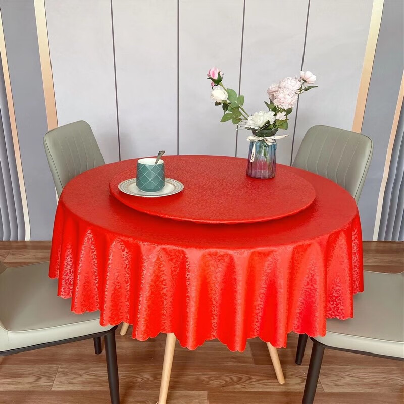 转盘餐桌圆桌免洗家用防水圆形桌布桌套台布套布防烫防油防滑圆形