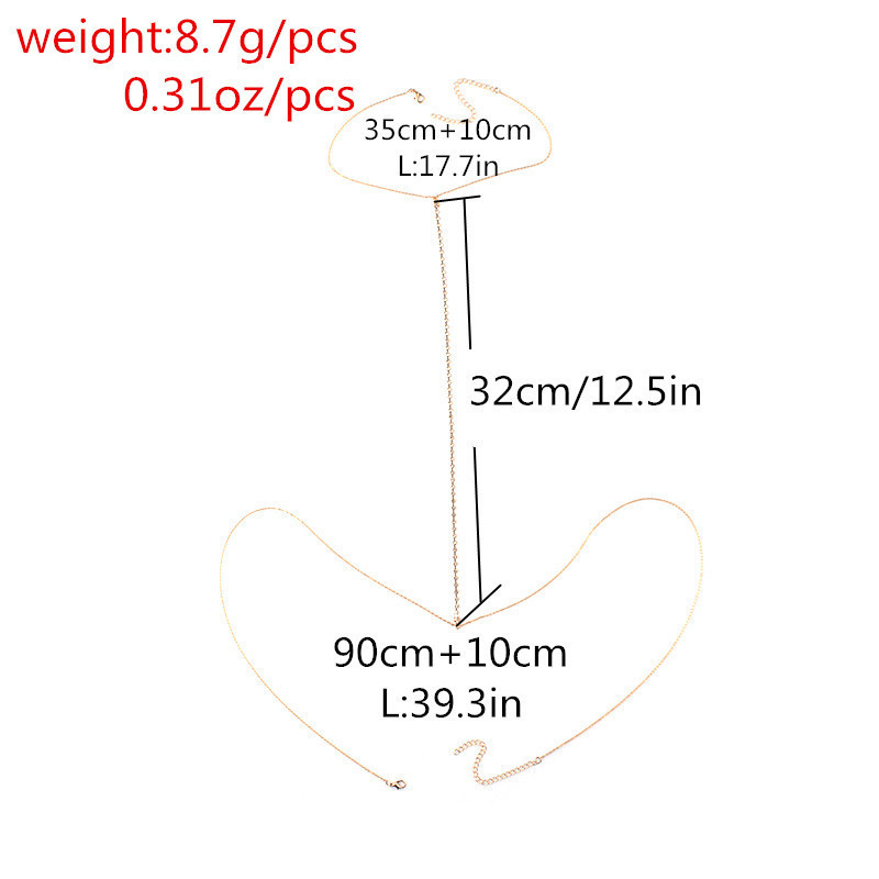 Fashion Geometric Metal Plating Body Chain