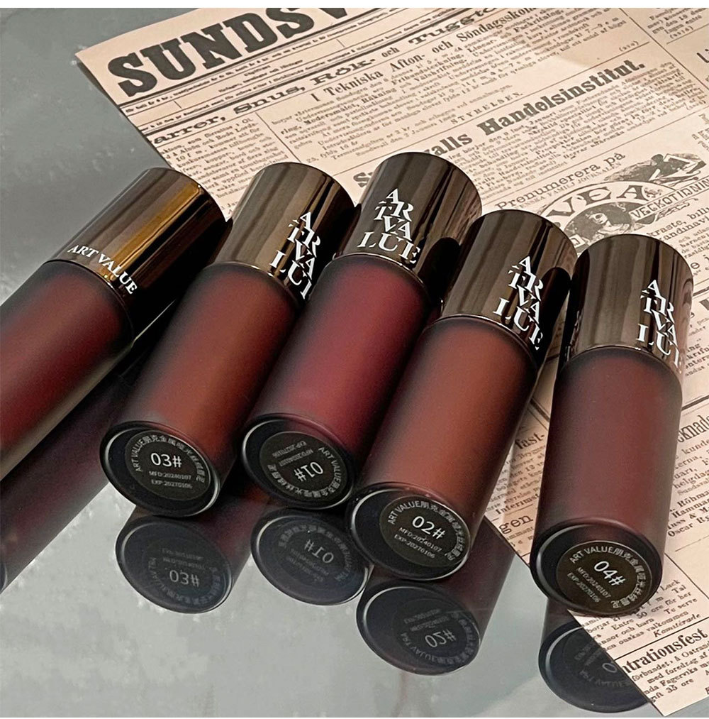 Art Value Punk Metal matte Velvet Lip Gloss, whitening soft mist gray powder, versatile lip gloss, popular and affordable undefined