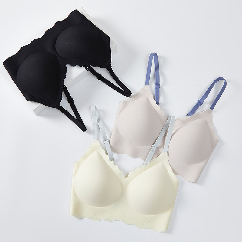 Alta calidad delgada suave soporte de color de contraste sin costuras ropa interior de las mujeres Copa fija empuja hacia arriba anti-flacidez belleza espalda deportes chaleco