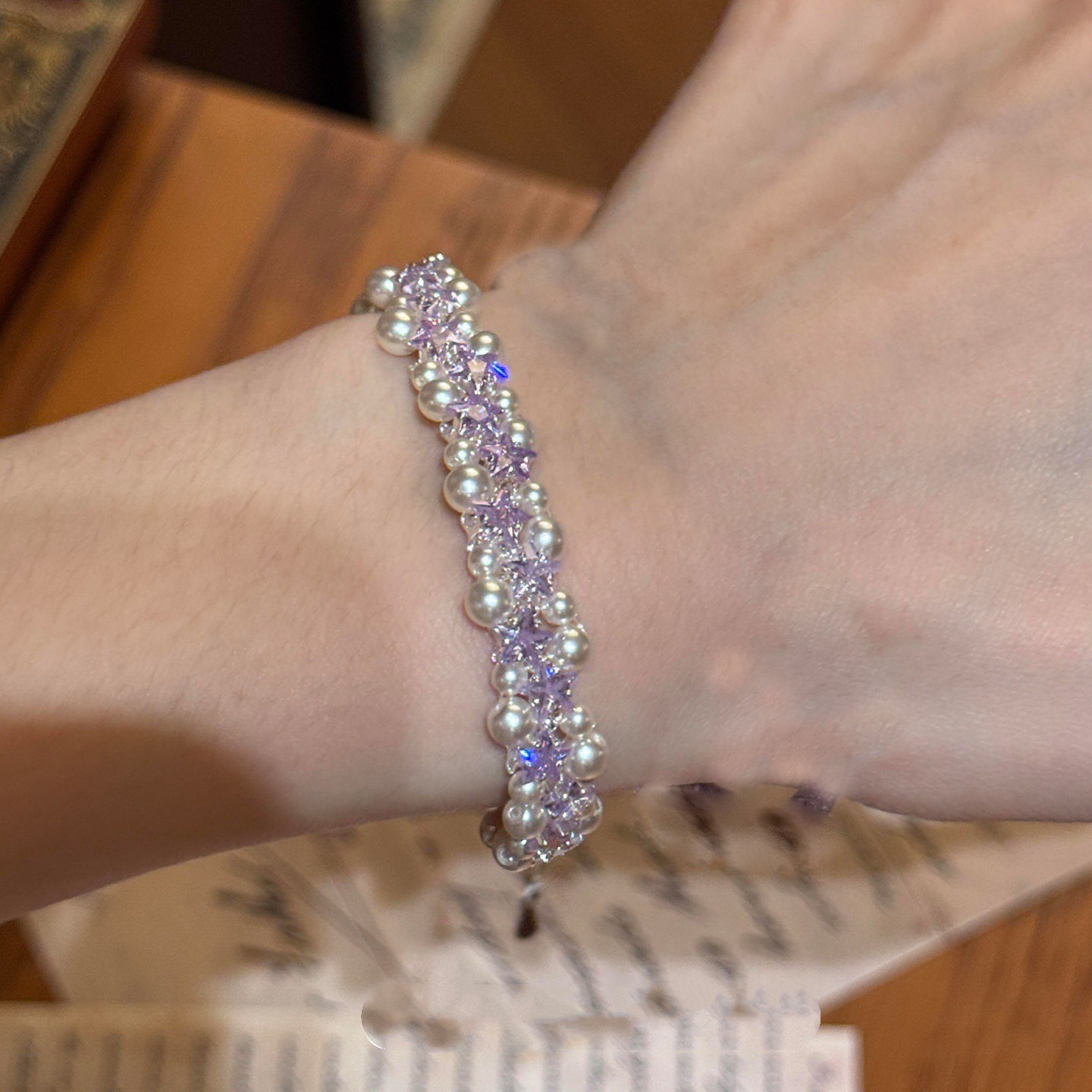 Purple beaded bracelet