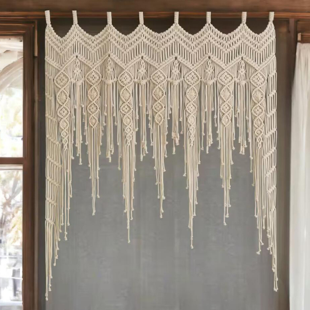 Rèm cửa sổ bohemian ins rèm ngắn dệt tay rèm ngăn lối vào homestay thảm trang trí ngoại thương