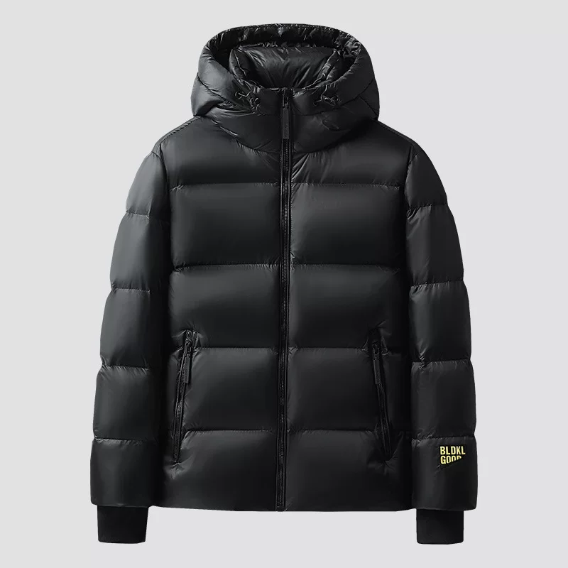 Velvet winter short down jacket, duck down, oversize