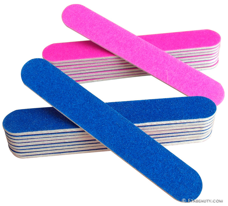 1124美甲薄搓条砂条美甲指甲锉红蓝木片锉制造公司