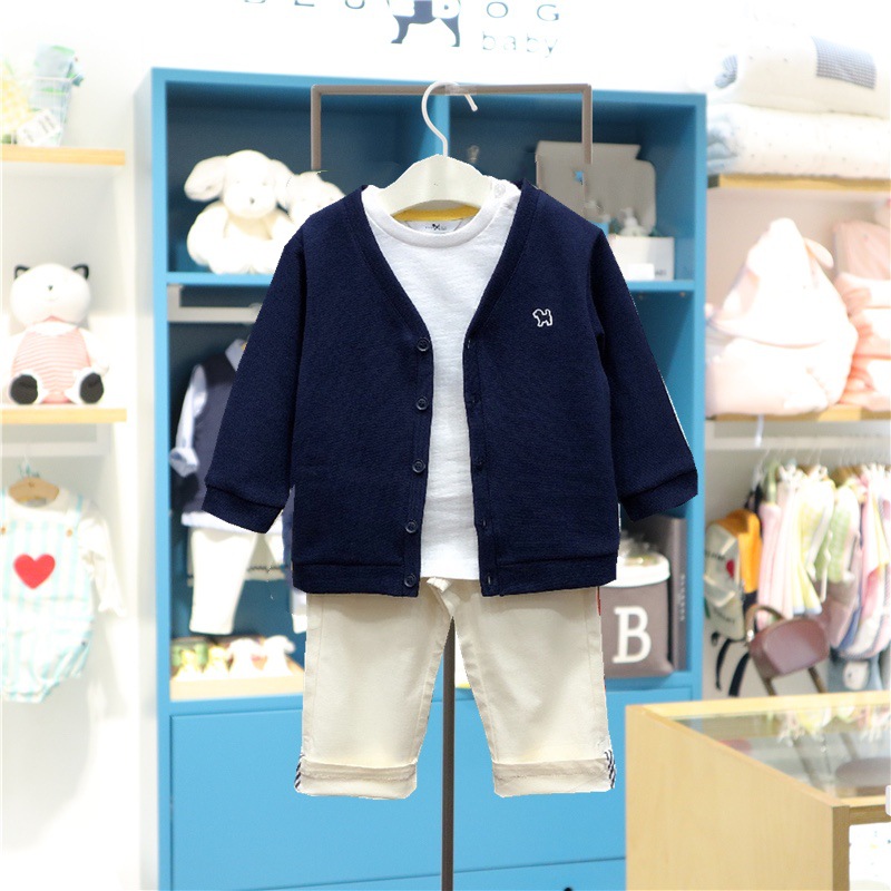 厂家直销韩国童装春秋款男童三件套装运动休闲风韩版儿童服装