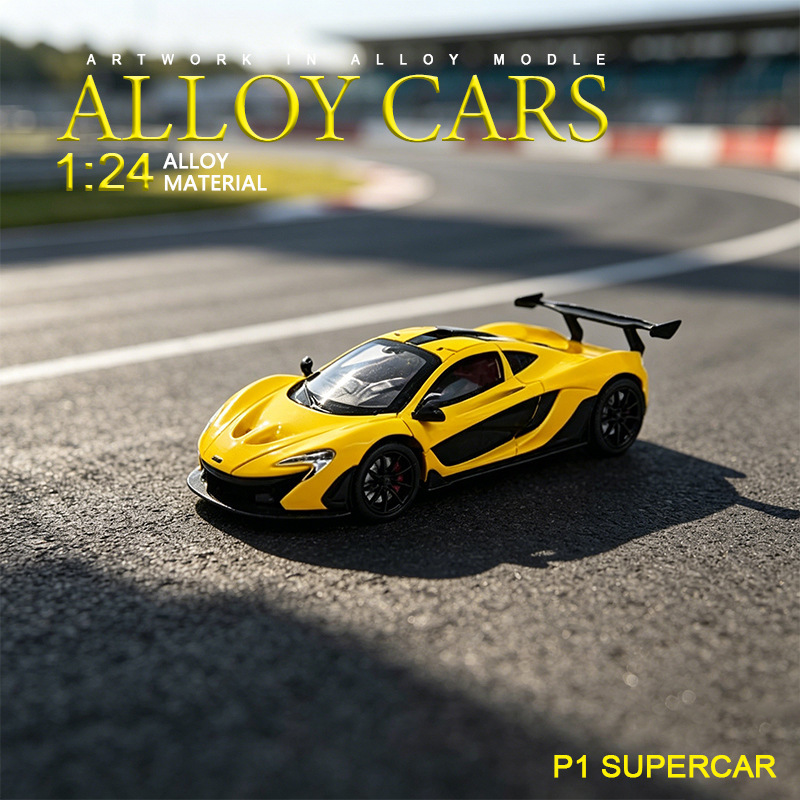 Cross-Border 1:24 Mclaren Die-Cast Alloy Simulation Model Car, Children's Toy Car with Openable Doors, Lights, and Sound Effects