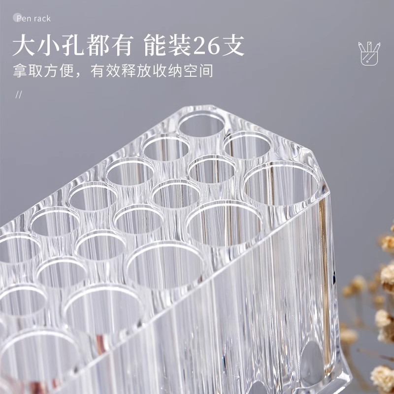 ネイルアートツール収納ペンホルダー高透明 26 穴アクリルネイルアートブラシ分類収納実用的なデスクトップボックス卸売|undefined