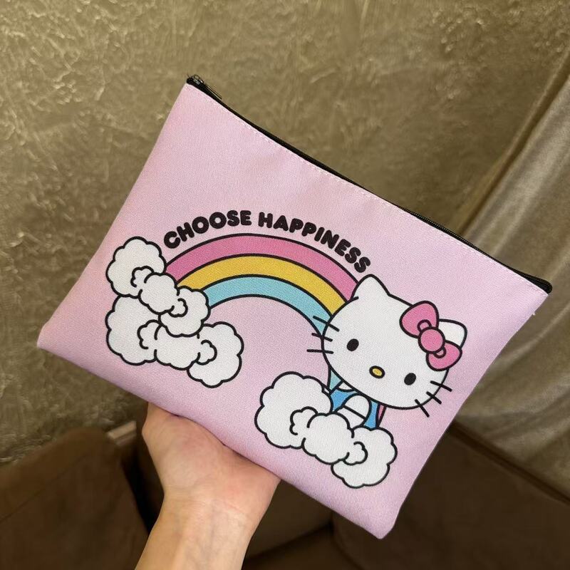 新しいハローキティ化粧品バッグ子供のかわいい漫画化粧品バッグ女性のクラッチバッグミニ収納袋|undefined