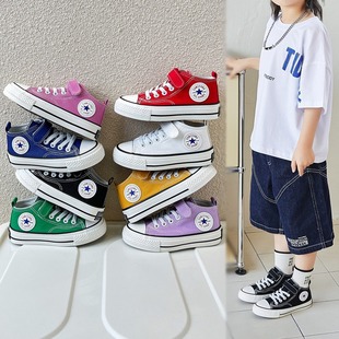 Xiaomei and Xiaobao children's high-top canvas shoes girls' shoes boys cloth shoes baby skate shoes 2024 spring and autumn fashion