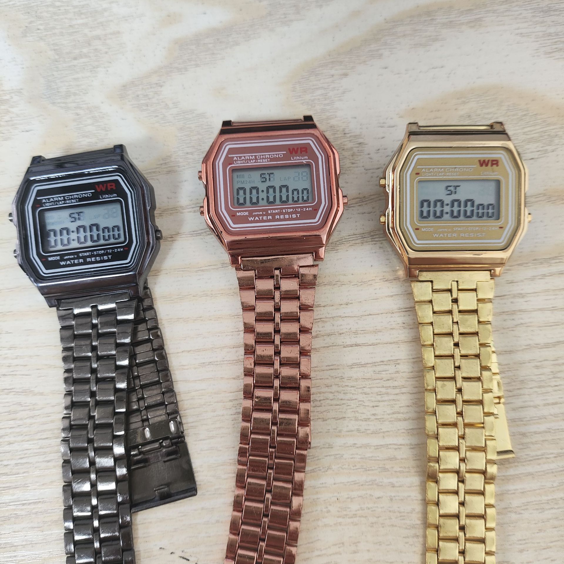 Casual Style Casual Solid Color Buckle Imitation Leather Strap Electronic Quartz Watch