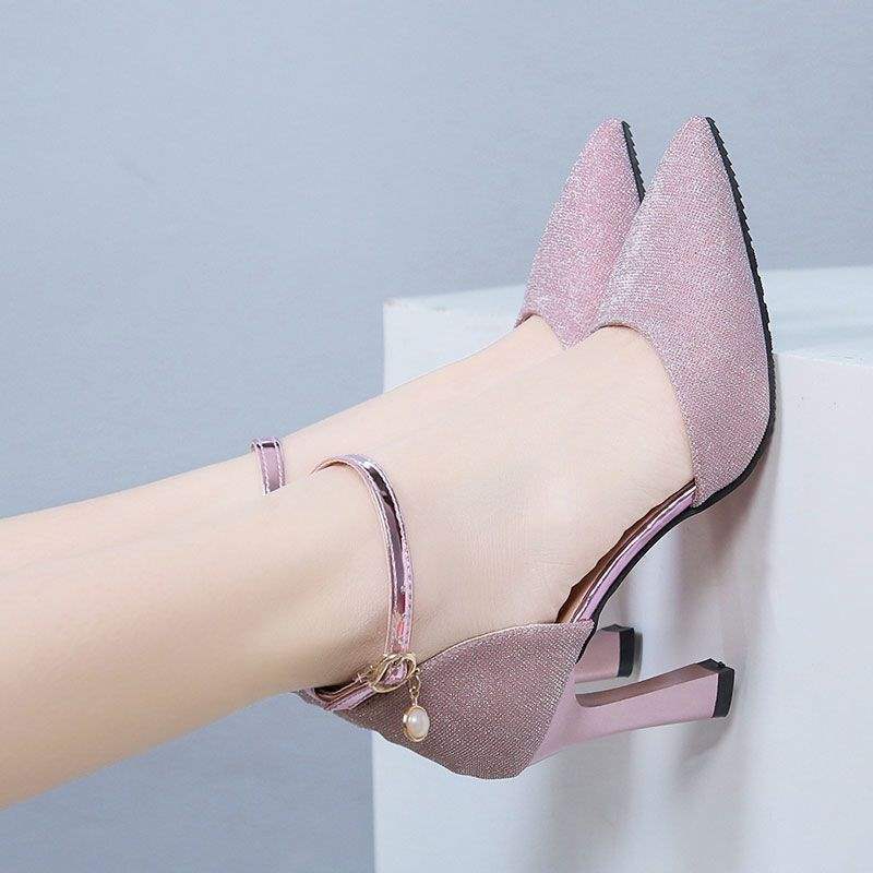 Angelababy Style Sandals, High Heels, High-Heeled Sandals, Slimming Women's Pointed Toe Stiletto Sandals, Professional Work Shoes
