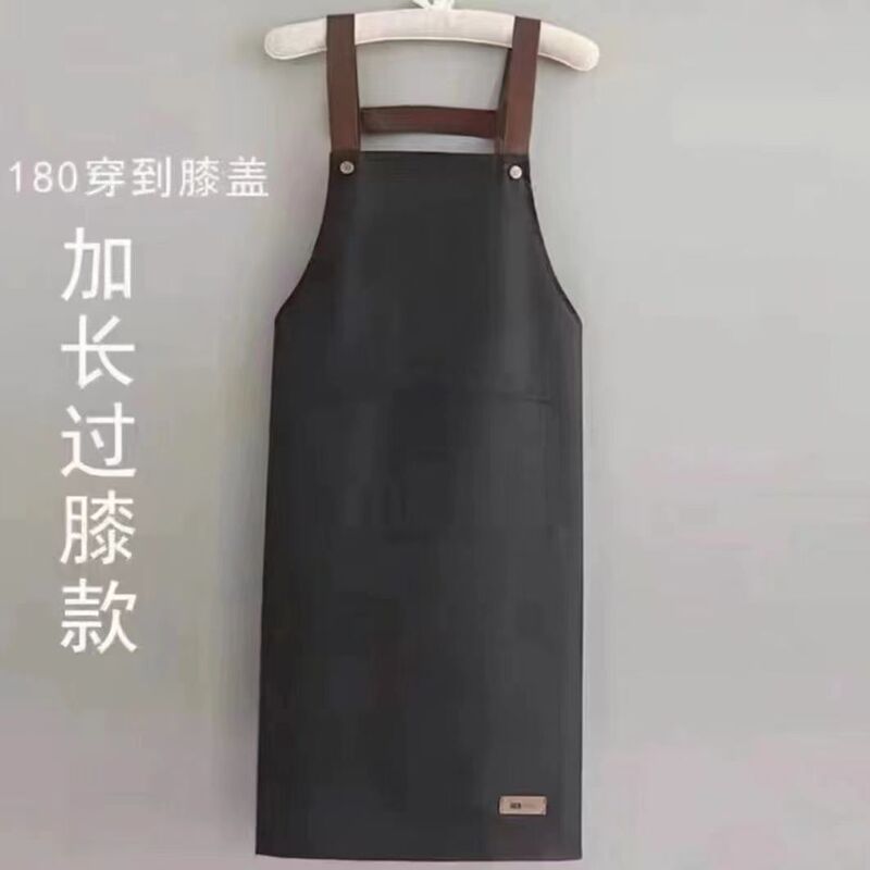 エプロン防水防油男女のキッチン料理は腰を囲んで純色のシンプルなストラップの大ポケットレストランの作業服が大きくなっている|undefined