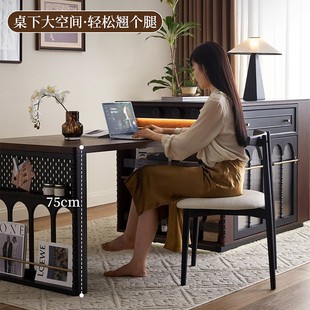 French Retro Solid Wood Island Table Dining Table Integrated Multi-Functional Household Small Apartment Retractable Bar Table