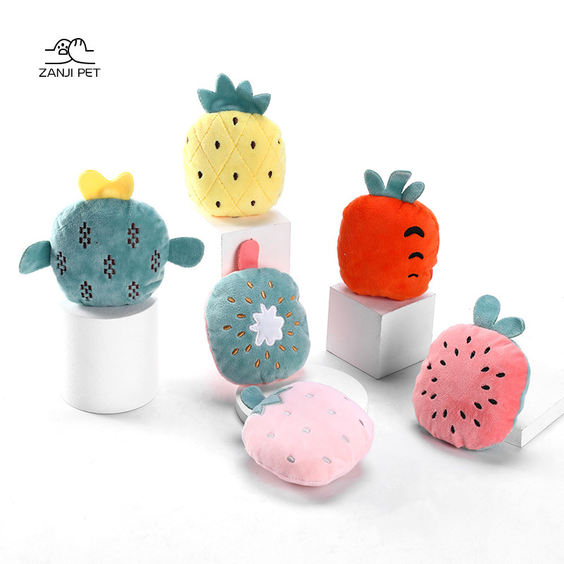 Amazon Explosions Pet Plush Fruit Toy Cat Bite Resistant Interactive Multiple Cat Mint Plush Sound Toy