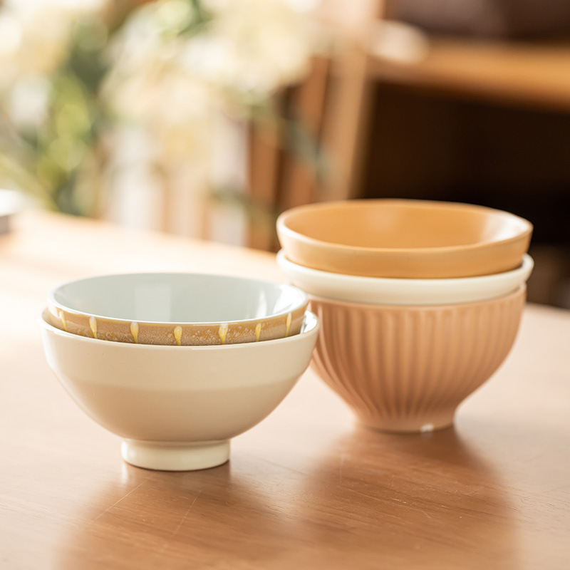 Japanese Style Rice Bowl Large Collection High Beauty Value Household Ceramic small size Porridge Bowl Exquisite Soup Bowl Noodle Bowl Tableware