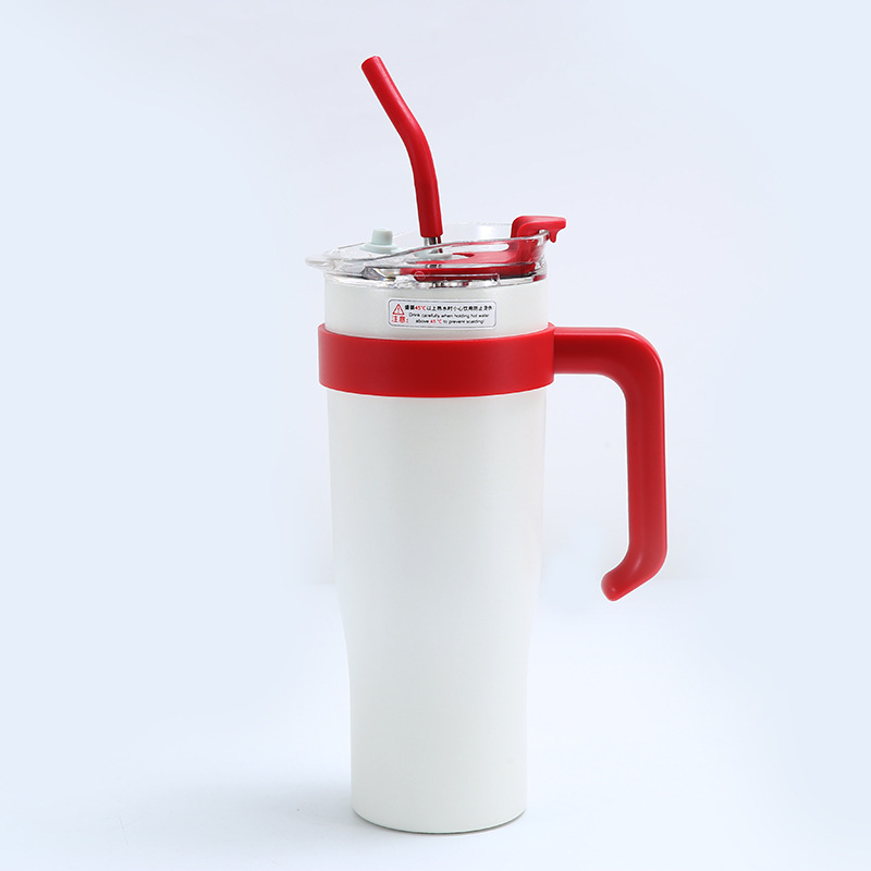 Taza grande multicolor 40 oz estilo Big Mac, vaso de agua con pajilla reutilizable, ideal para bebidas frías o calientes