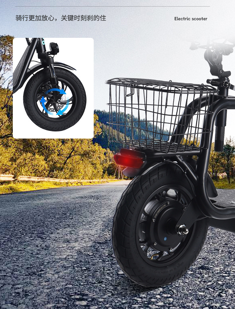 Cross-border small Harley adult electric car electric scooter foldable battery car mini portable two-wheeled scooter