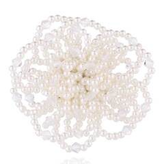 跨境貨源 日韓簡約山茶花朵胸針珍珠別針裝飾品 結婚新娘胸花批發