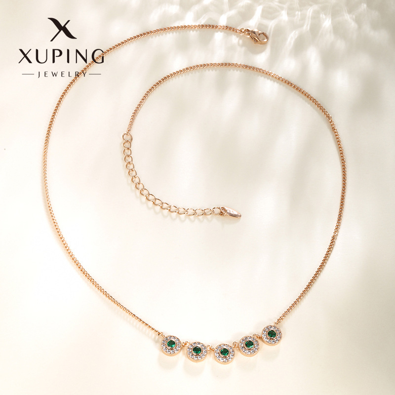 Xuping chapado 18K nuevo estilo de moda temperamento collar clavícula collar de personalidad europea y americana de alta calidad joyas para mujeres