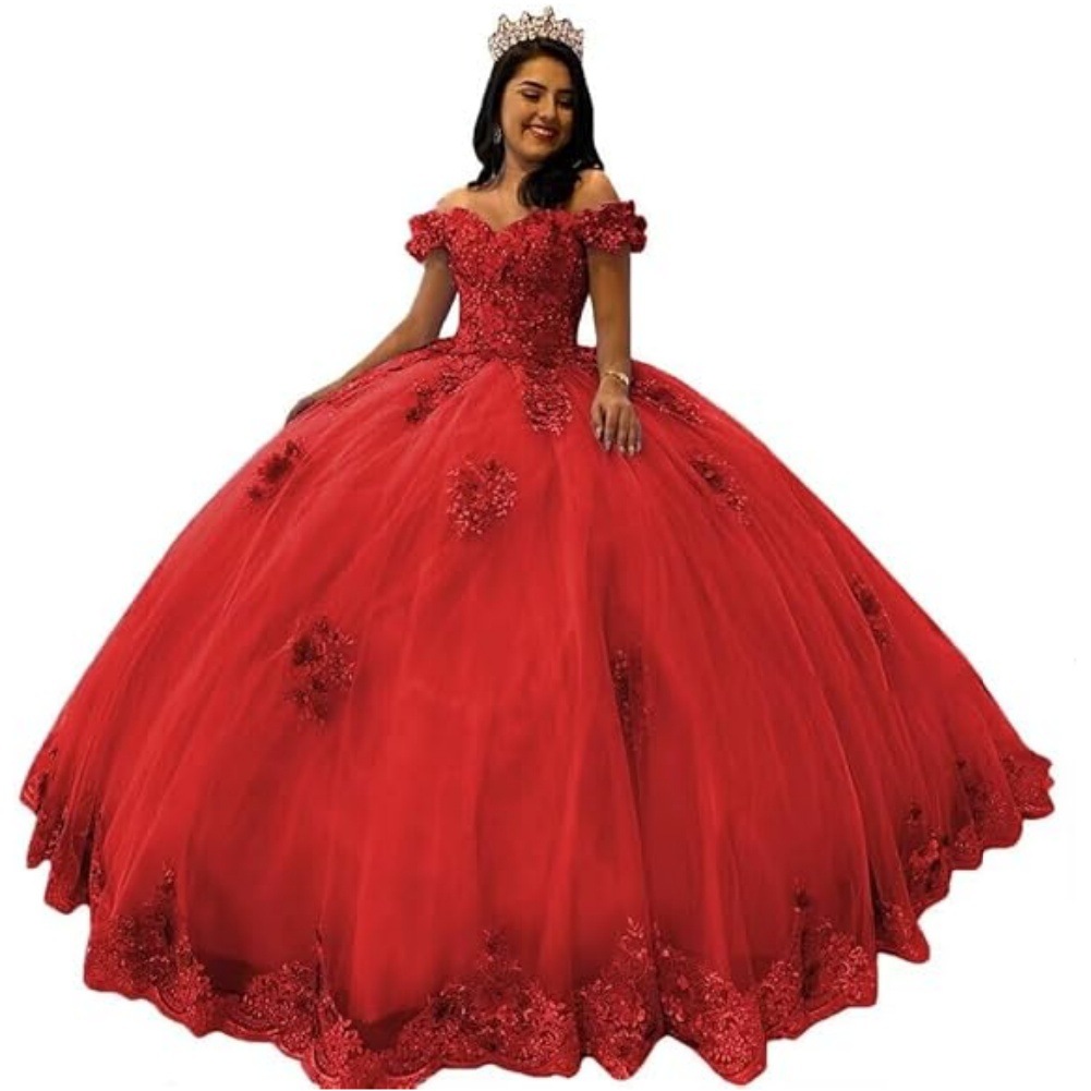 Aliexpress pequeña cola de hombro dulce vestido de fiesta vestido de adulta vestido de encaje con cuentas