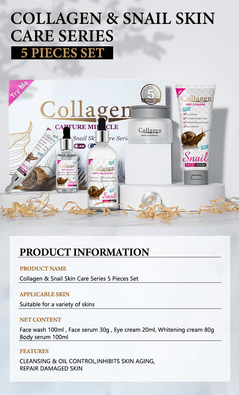 Snail Original PeiMei Liquid Skincare Lotion Set Full Box Skin Care Products_voghion.com