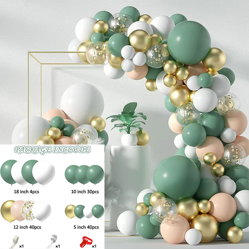 Amazon cumpleaños globo decoración suministros de diseño de boda fiesta de inauguración set de globo cadena de globo verde