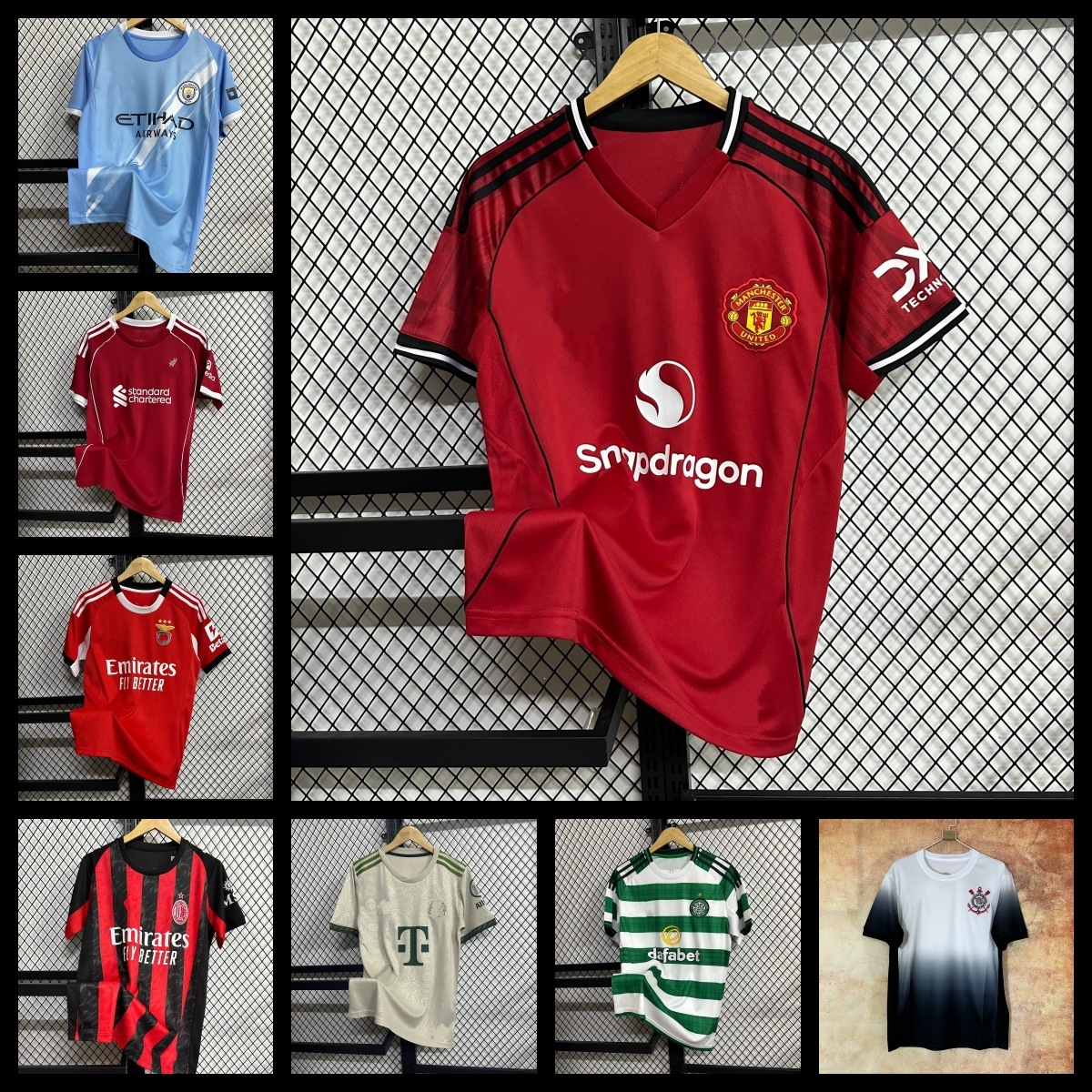2526 season club Thai version jerseys AC Milan, Manchester City, Manchester United, Liverpool, Corinthians, Celtic football uniforms