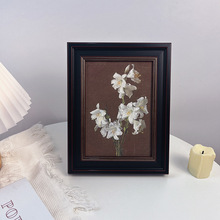 拉图尔百合花朵油画桌面摆件挂墙装饰画客厅卧室法式美式复古相框
