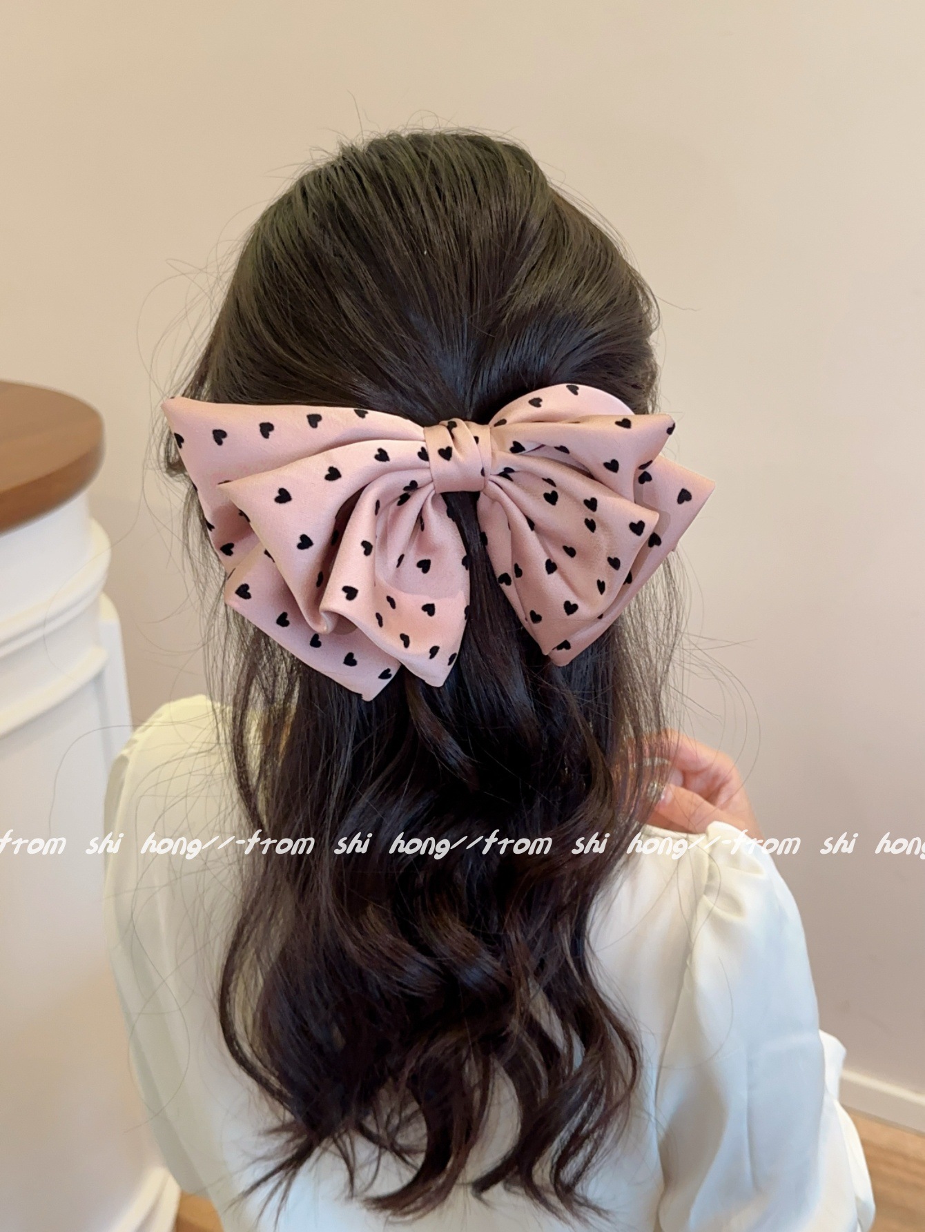 38g Weight Hair Clip Hair Accessories Type 1 Piece Quantity Daily Occasion Cloth Material Heart Shape, Bow Knot Pattern All Seasons Season Women's Gender IG Style, Sweet Style IG Style Sweet Women's Heart Shape Bow Knot Cloth Hair Clip 5