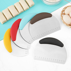 Semi-circular stainless steel graduated dough cutter, baking flour noodle cutter, flour cutting scraper