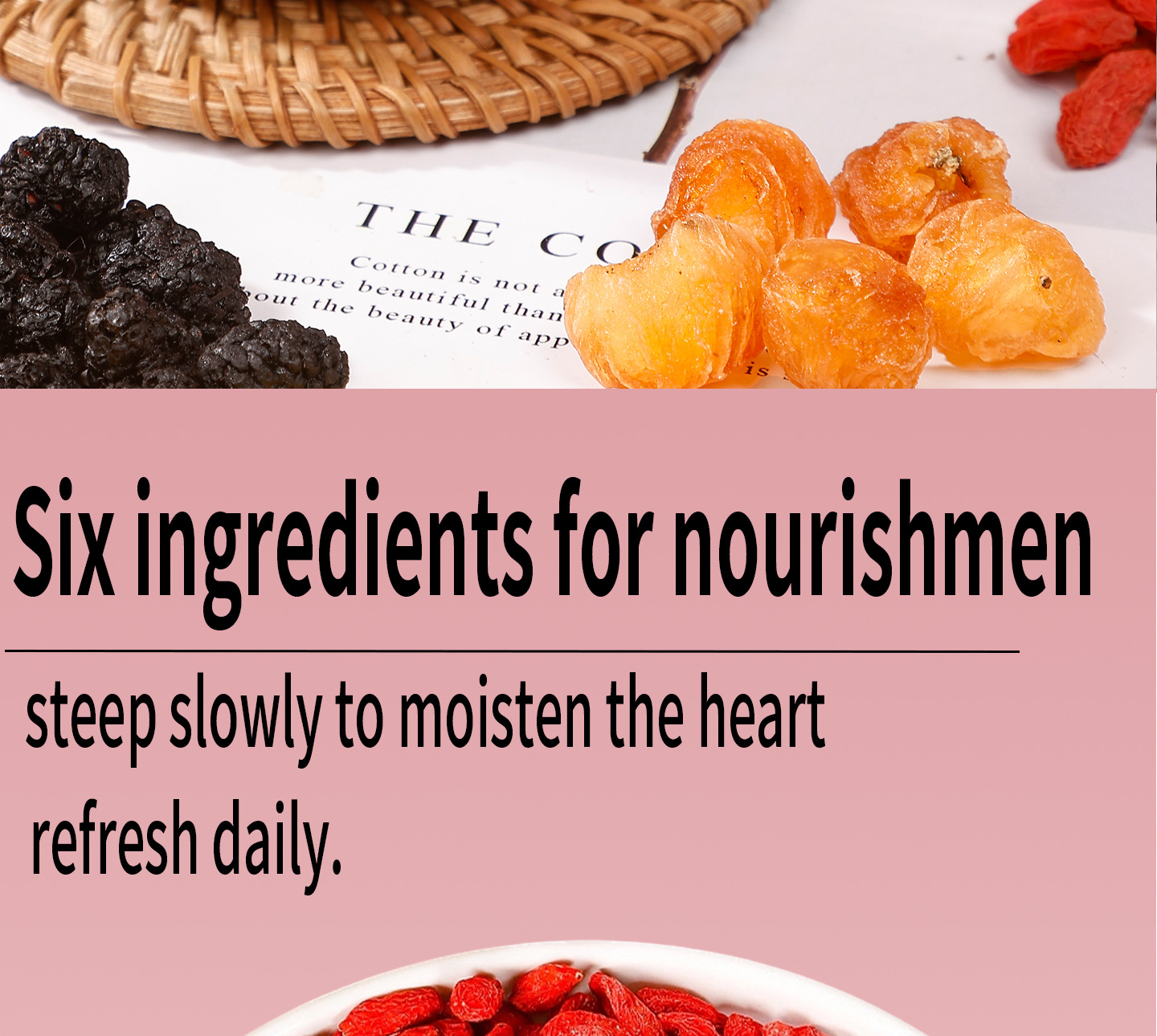 Ginseng Black Goji Mulberry Red Date Longan Wellness Tea Bags 25 Pack Sugar Free Herbal Tea quality and texture