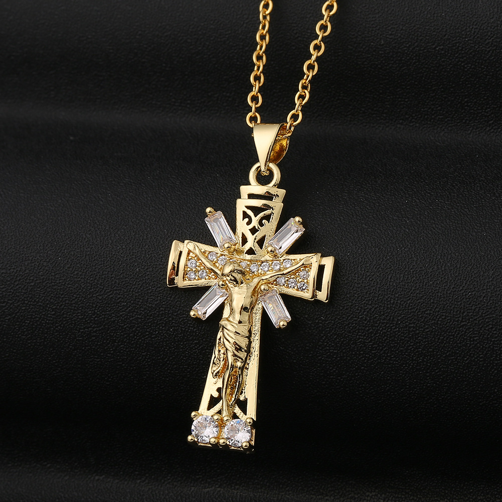 retro religious geometric necklace