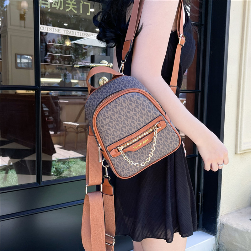 Textured Backpack, Simple Mk Backpack, 2026 New Model, Student Simple Commuter Color-Blocking Backpack, Women's Cross-Border Textured Backpack, Simple Mk Backpack, 2026 New Model, Student Simple Commuter Color-Blocking Backpack, Women's Cross-Border
