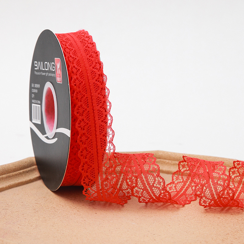 Envases de flores de color sólido de 3cm Cinta de encaje Floristería al por mayor Floristería Envases de flores Material de cinta de embalaje de ramo de bricolaje