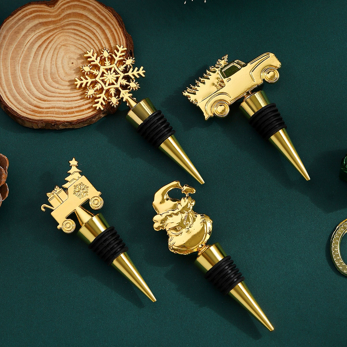 Новый рождественский красный винный пробка для вина Пробка через границы креативный рождественский эльф автомобиль консервирования вина свежие подарки