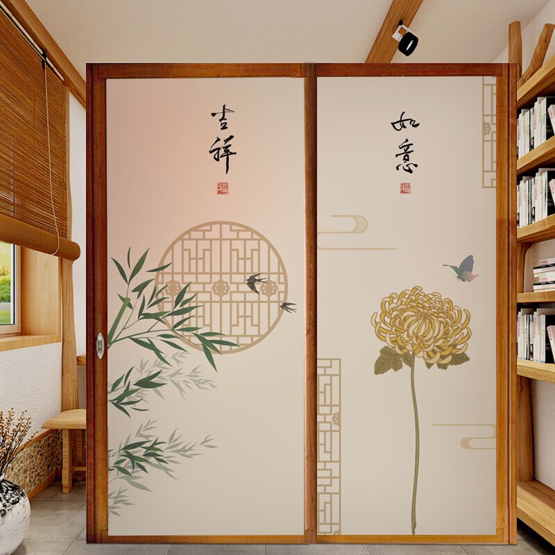Ancient-style glass privacy film for living room, kitchen, blackout bathroom glass doors, frosted anti-peeping window stickers Ancient-style glass privacy film for living room, kitchen, blackout bathroom glass doors, frosted anti-peeping window stickers