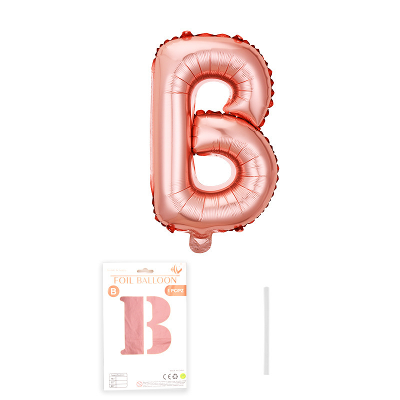 16 pulgadas alfabeto inglés tarjeta de papel independiente embalaje película de aluminio globo decoración de fiesta de cumpleaños diseño papel de aluminio globo al por mayor