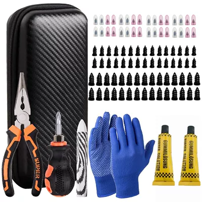Car and electric vehicle vacuum Repair kit - 68-piece-tire-repair-tool-kit-30-large-glue-nails-30-small-glue-nails