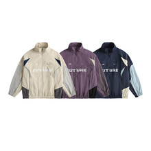 城市凡品 2025年春季新款三色拼色插肩袖外套男装高级感外套