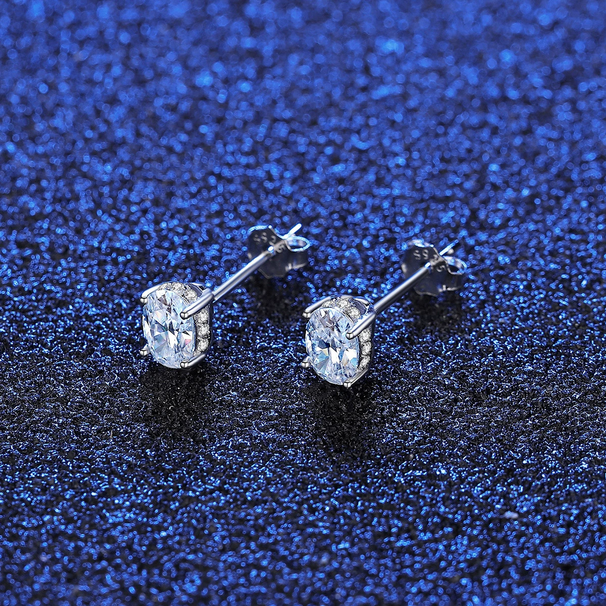 PAG&MAG Восьмисердечные и восемь стрел яйцевидной формы moissanite маленькие серьги, изысканная микроподборка 0.5 кт овальные moissanite