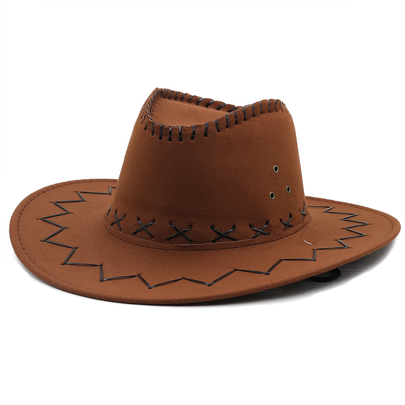 Western Cowboy Straw Hat Casual Chicken Skin Fleece Cowboy Hat Wholesale display picture 1