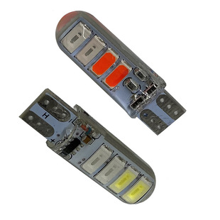 Two-color flash car LED light T10 5630 8SMD two-color flash light T10 silicone indicator light bulb