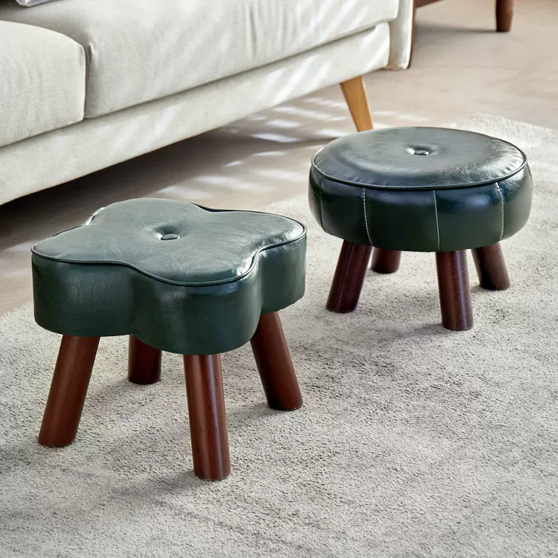 凳子家用矮凳客厅沙发凳实木板凳门口换鞋凳创意软包坐凳简约皮凳