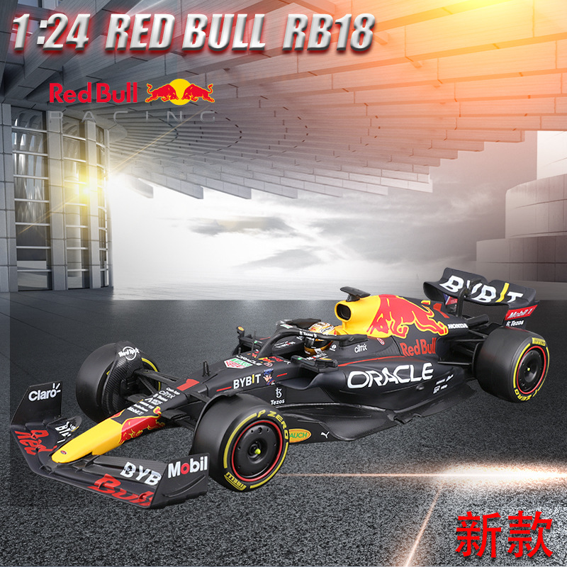 Bimeigao F1 modelo de carreras de aleación de metal 1:24 Red Bull RB18 modelo colección tire modelo de coche de simulación